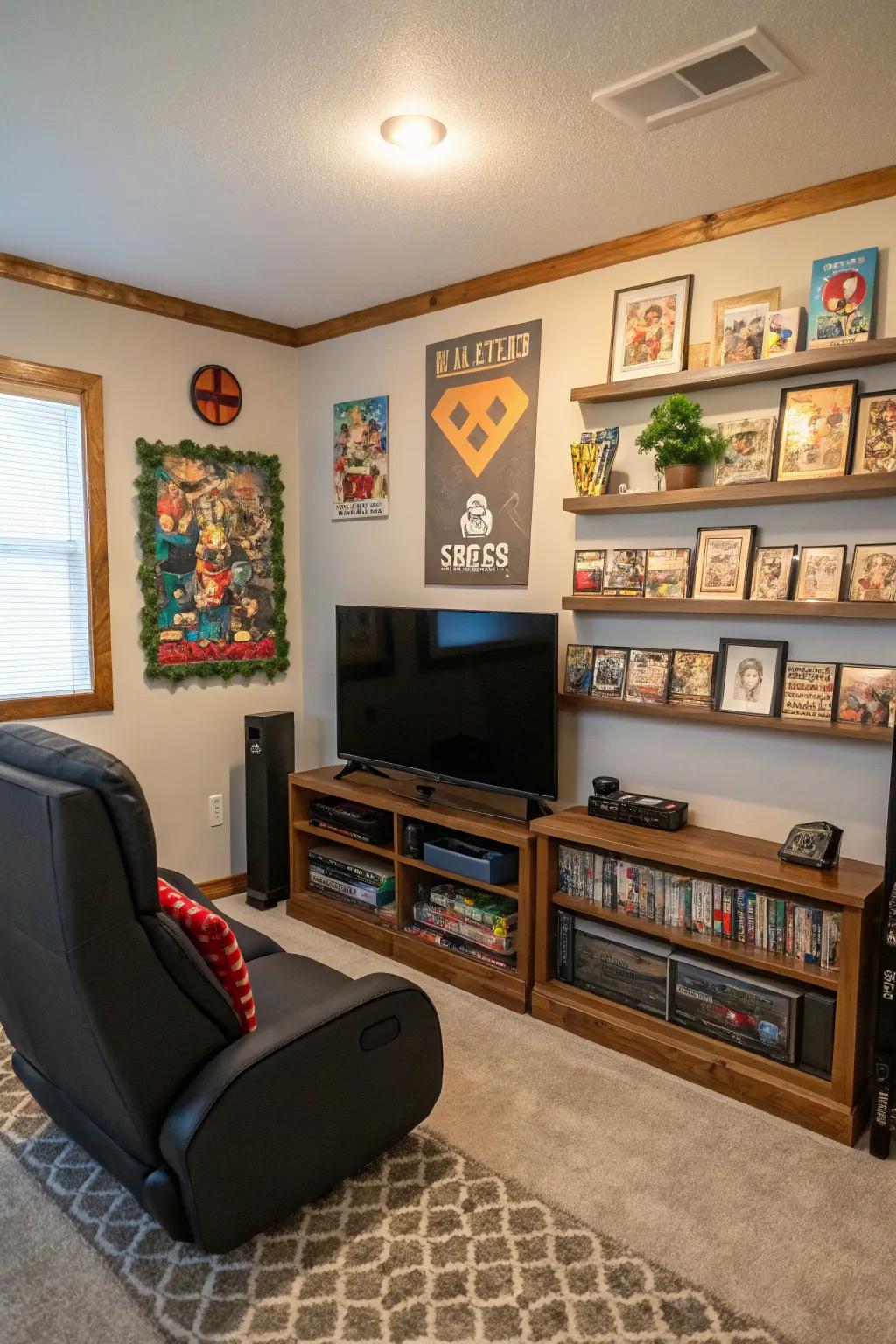 DIY touches personalize your gaming space, making it truly one-of-a-kind.