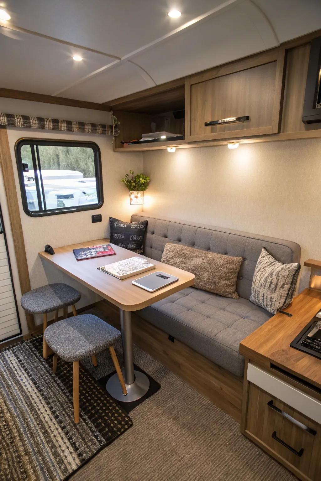 Adaptable furnishings adapt to space constraints efficiently.