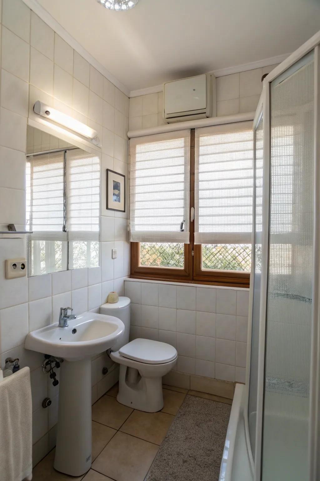 Translucent curtains balance privacy and light.