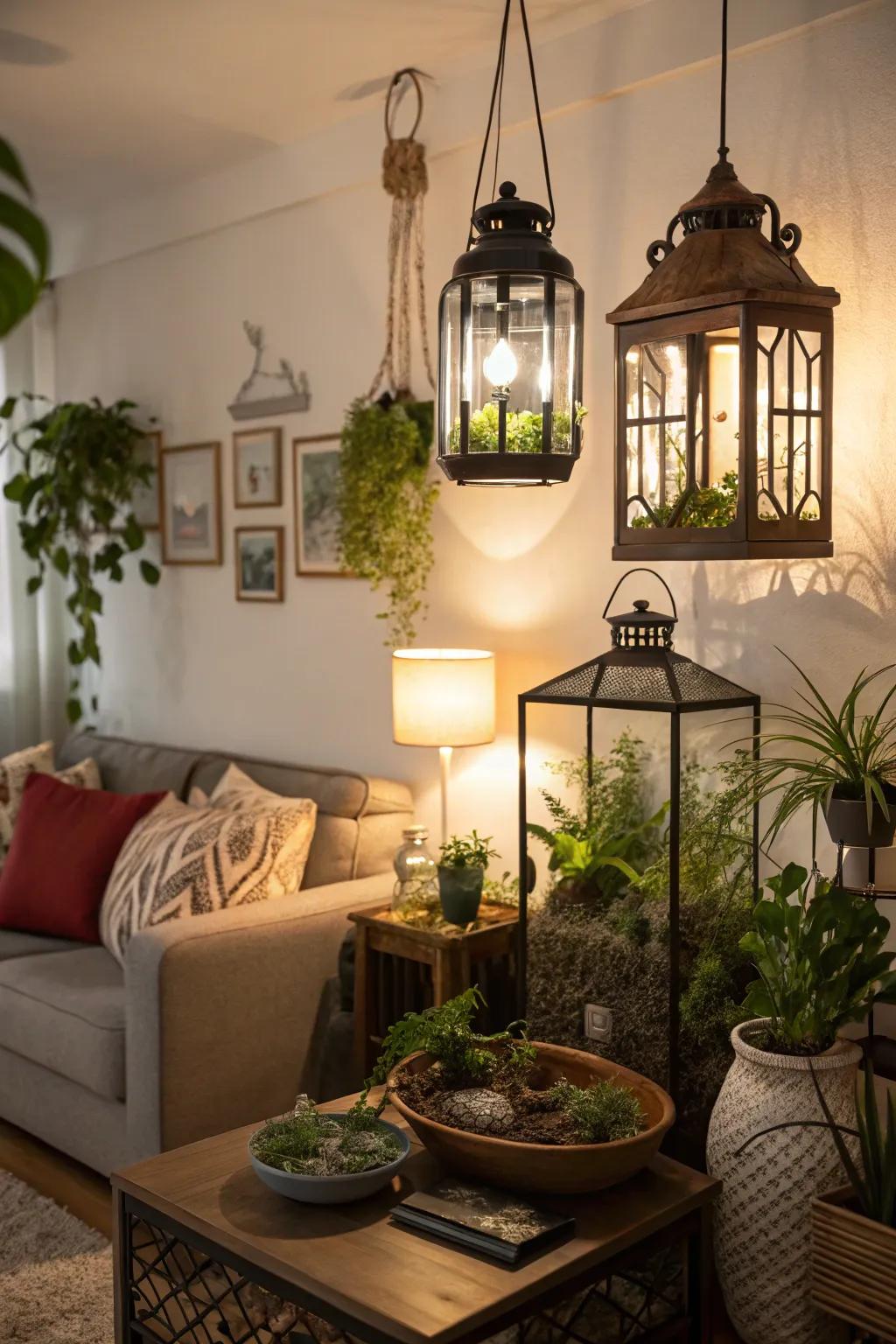 Exterior-inspired decor brings a garden feel indoors.