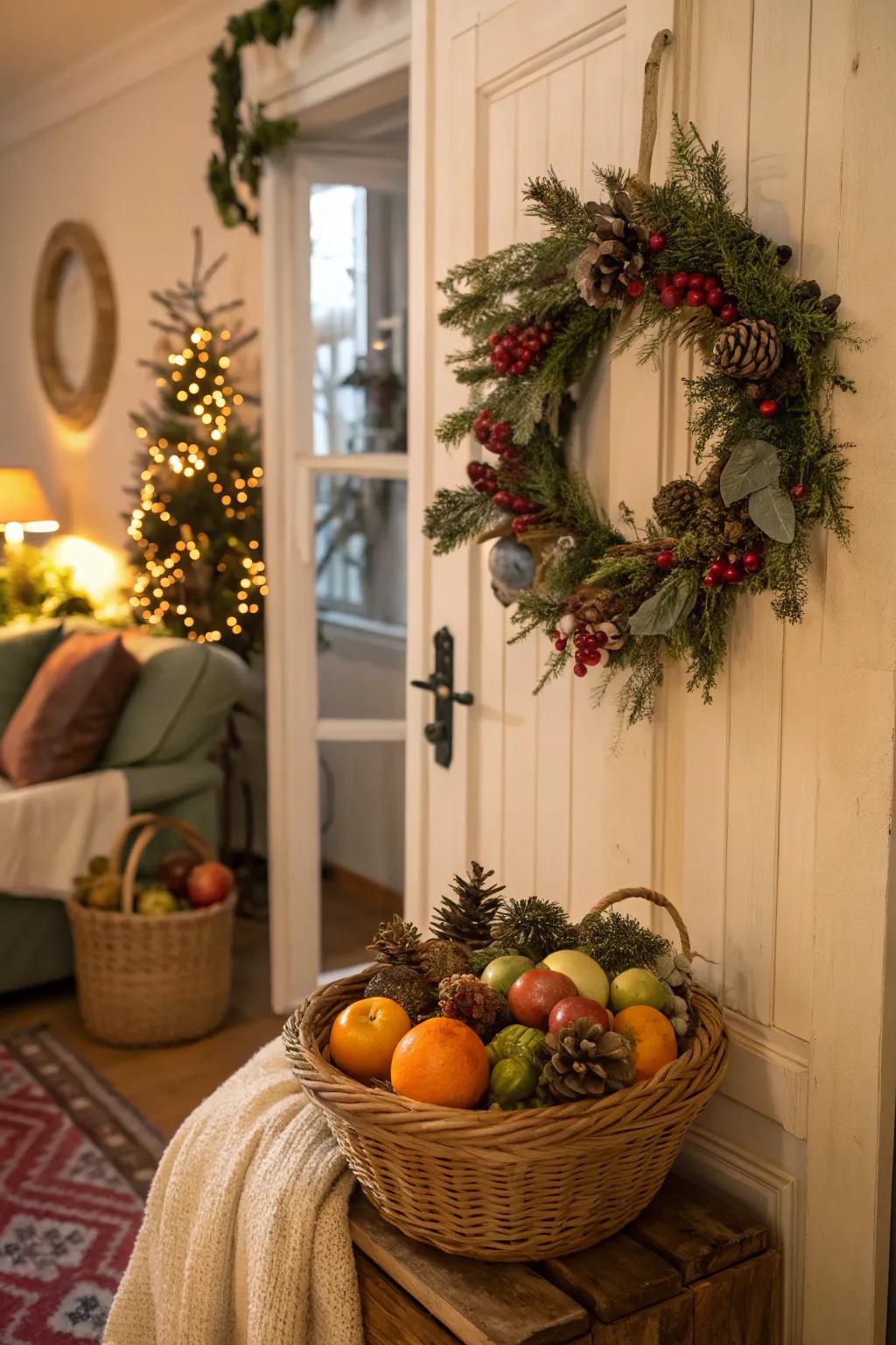 Seasonal touches create a current and inviting atmosphere.