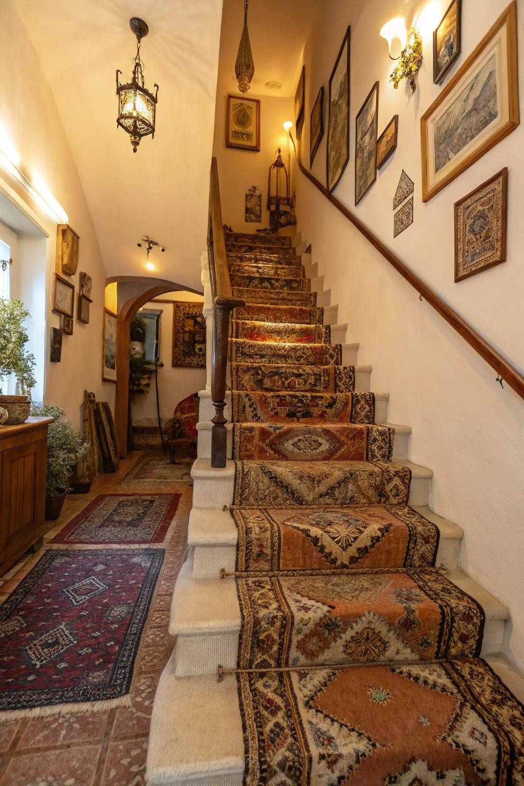 Infuse character through vintage rugs.