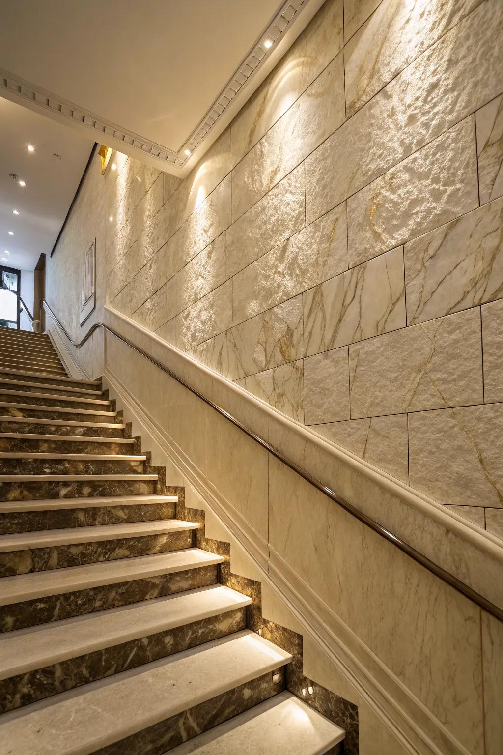 Stone cladding imparts texture and grace.