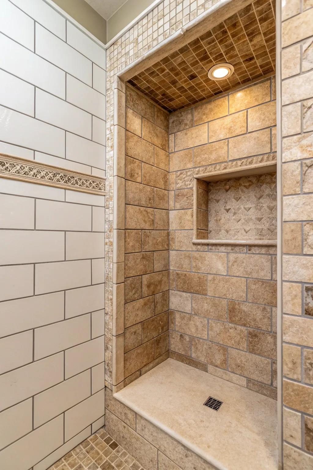 A serene niche with a natural stone touch.