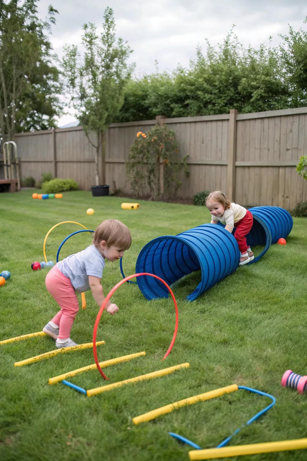 With an obstacle course, children have fun and achieve something.
