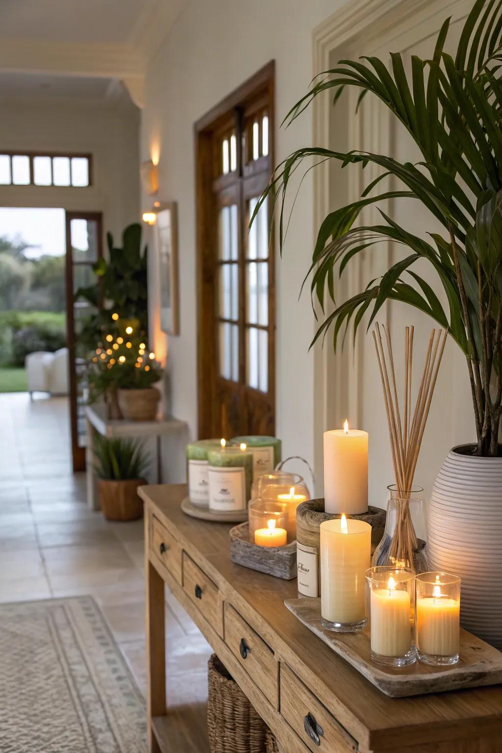 Tropical aromas evoke recollections of a beach holiday in your entryway.