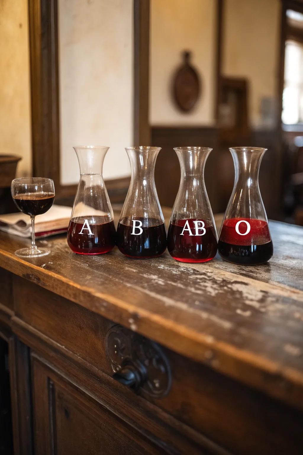 Blood variant decanters offer a unique and thematic twist to drink presentations.