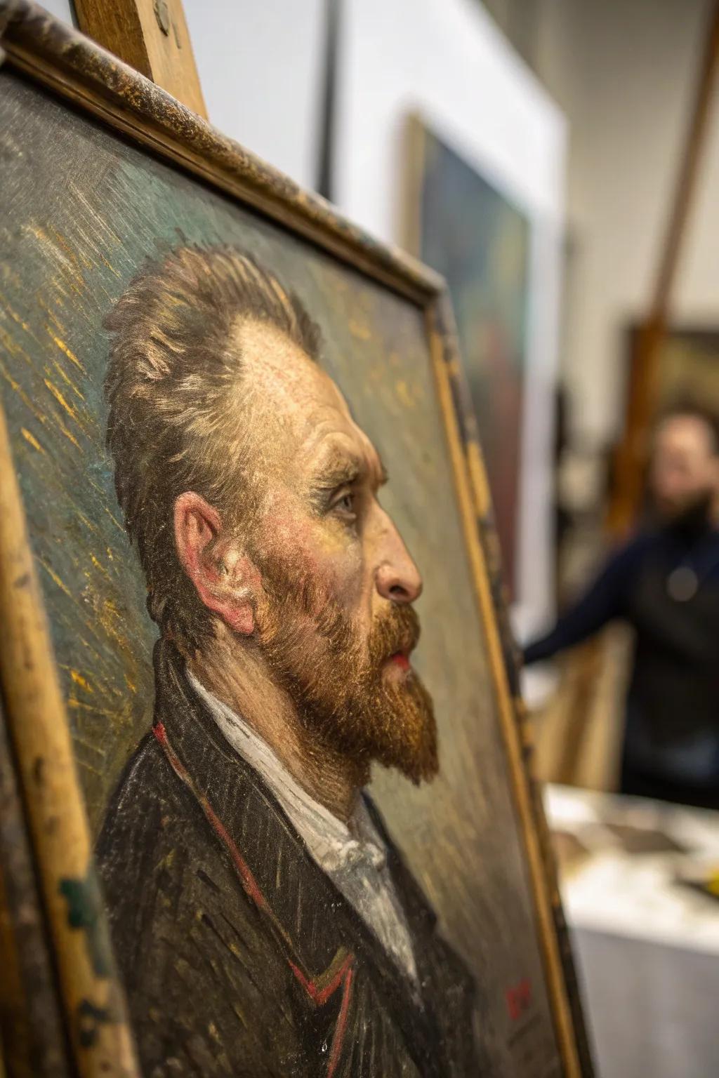 Textured artworks contribute a tactile dimension.