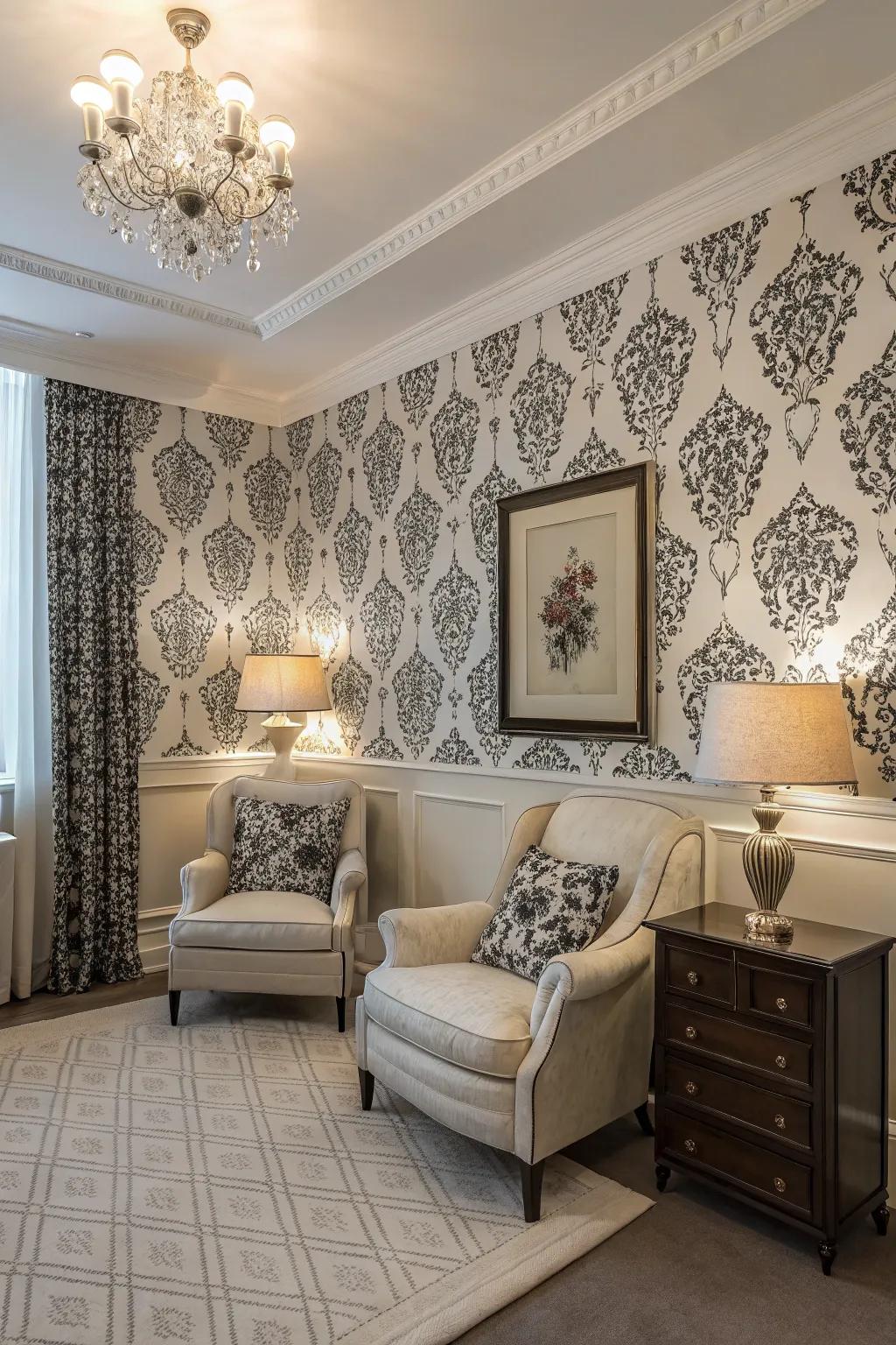 Monochrome patterns that exude elegance.