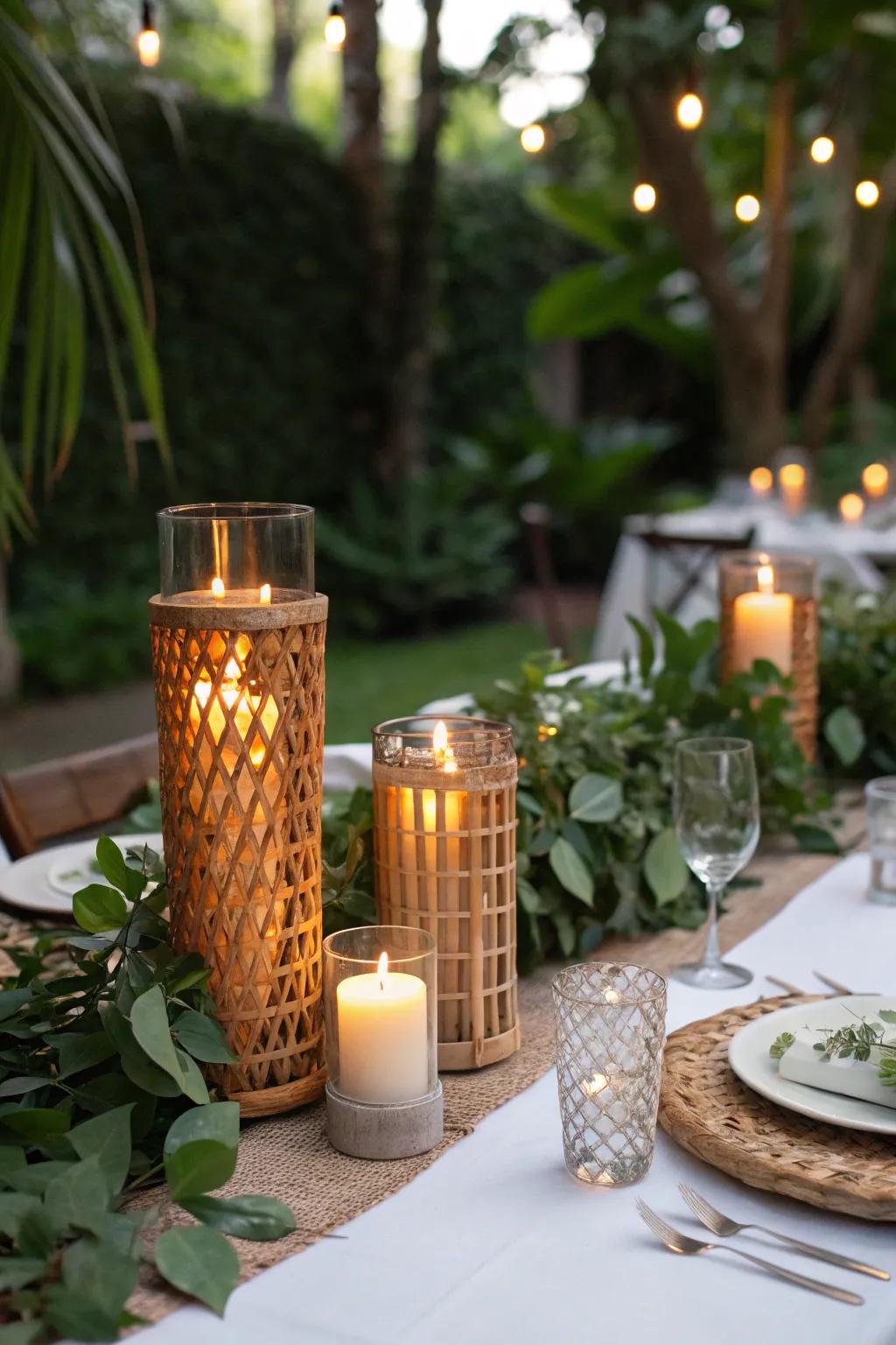 Environmentally considerate light holders appending sustainable style to the ornamentation.