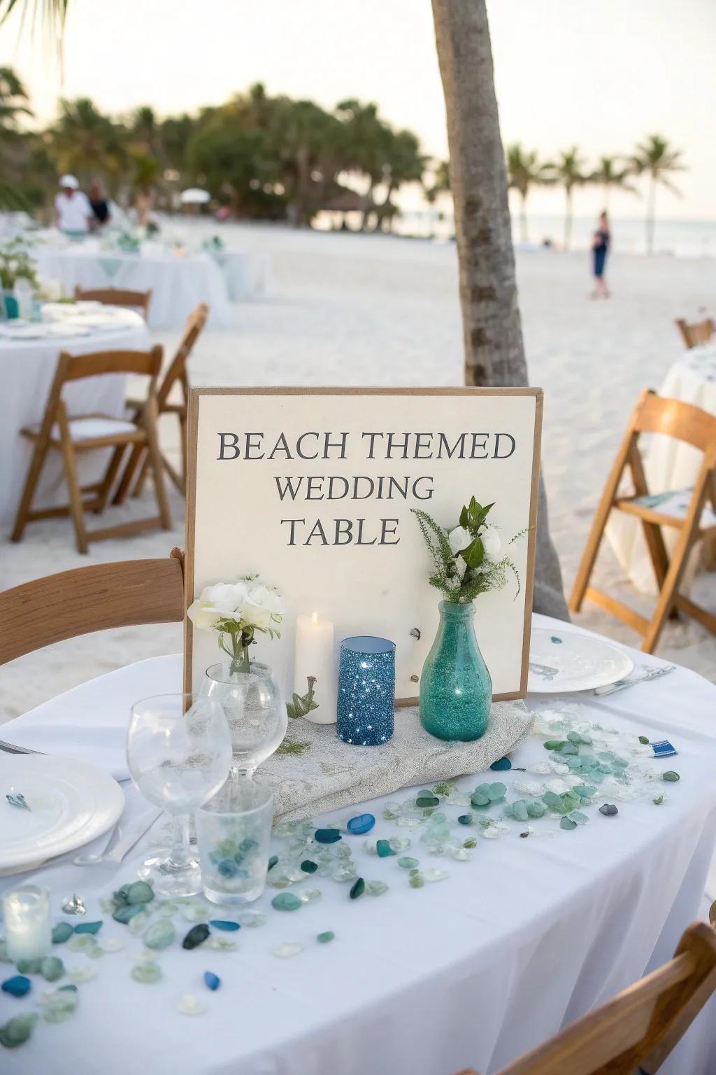 Water glass brings a coastal vibe to your wedding tables.