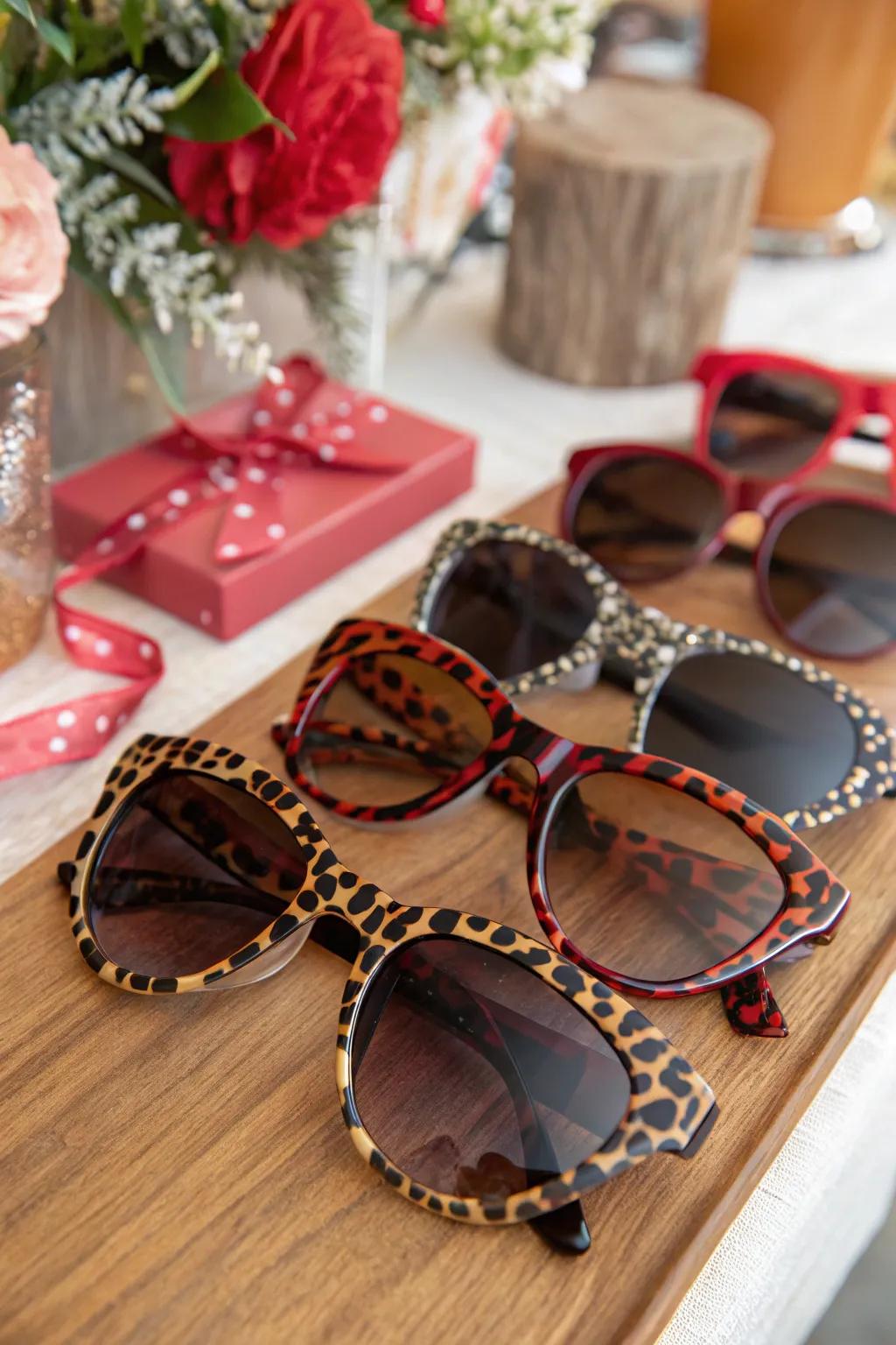 Creature pattern spectacles appending an elegant flair to celebratory keepsakes.
