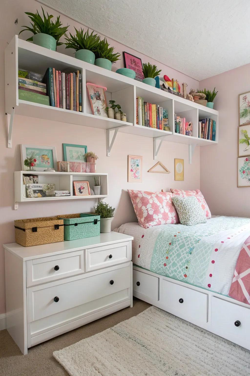 Clever storage keeps the sleep space orderly and large.