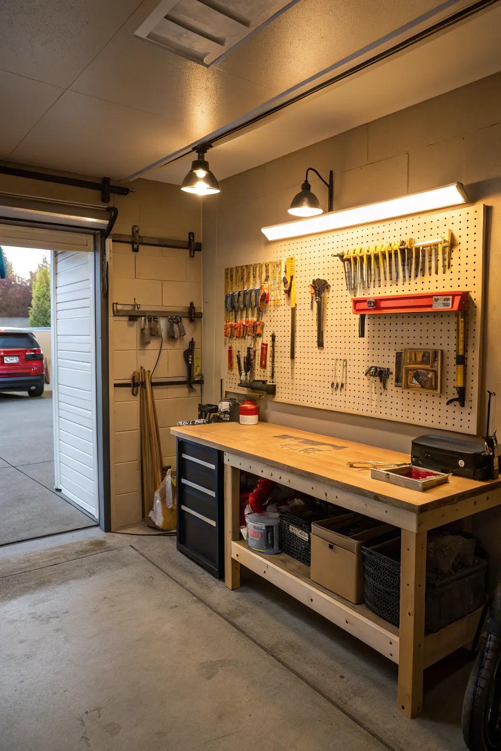 Establish a workshop corner to encourage your creativity and craftsmanship.