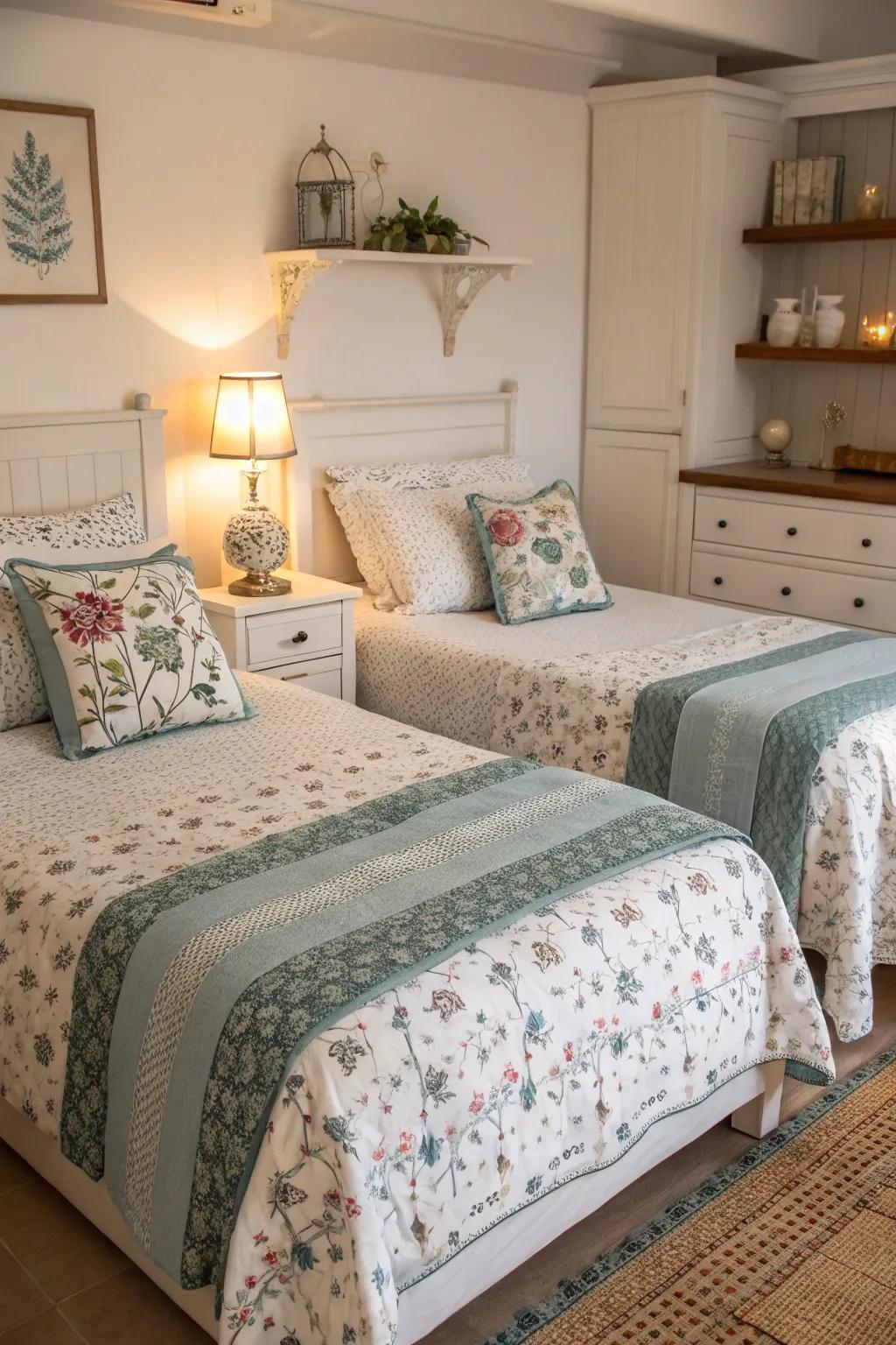 Unified bedding for a cohesive aesthetic.