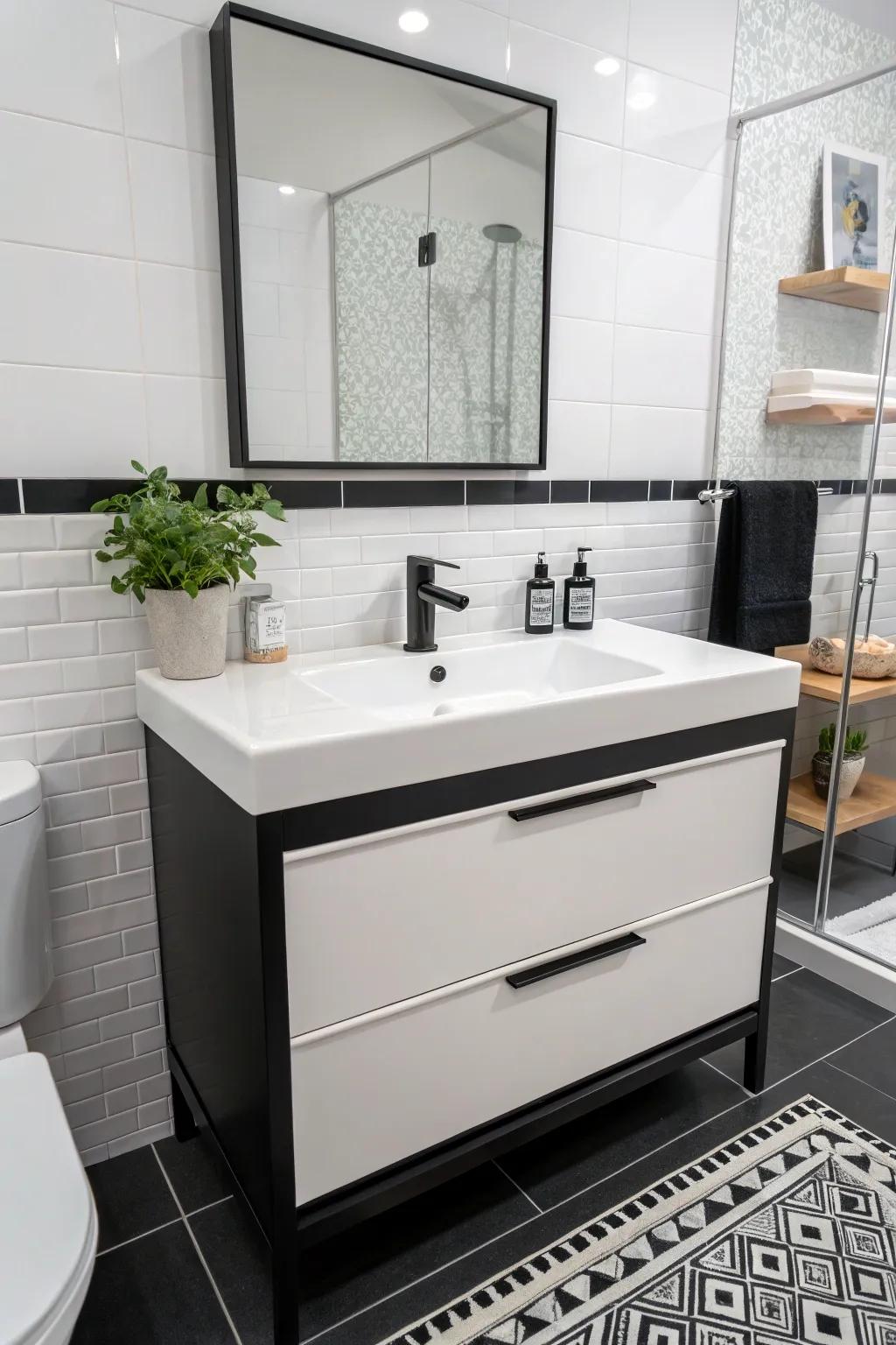 Embrace simplicity using a refined modern vanity.