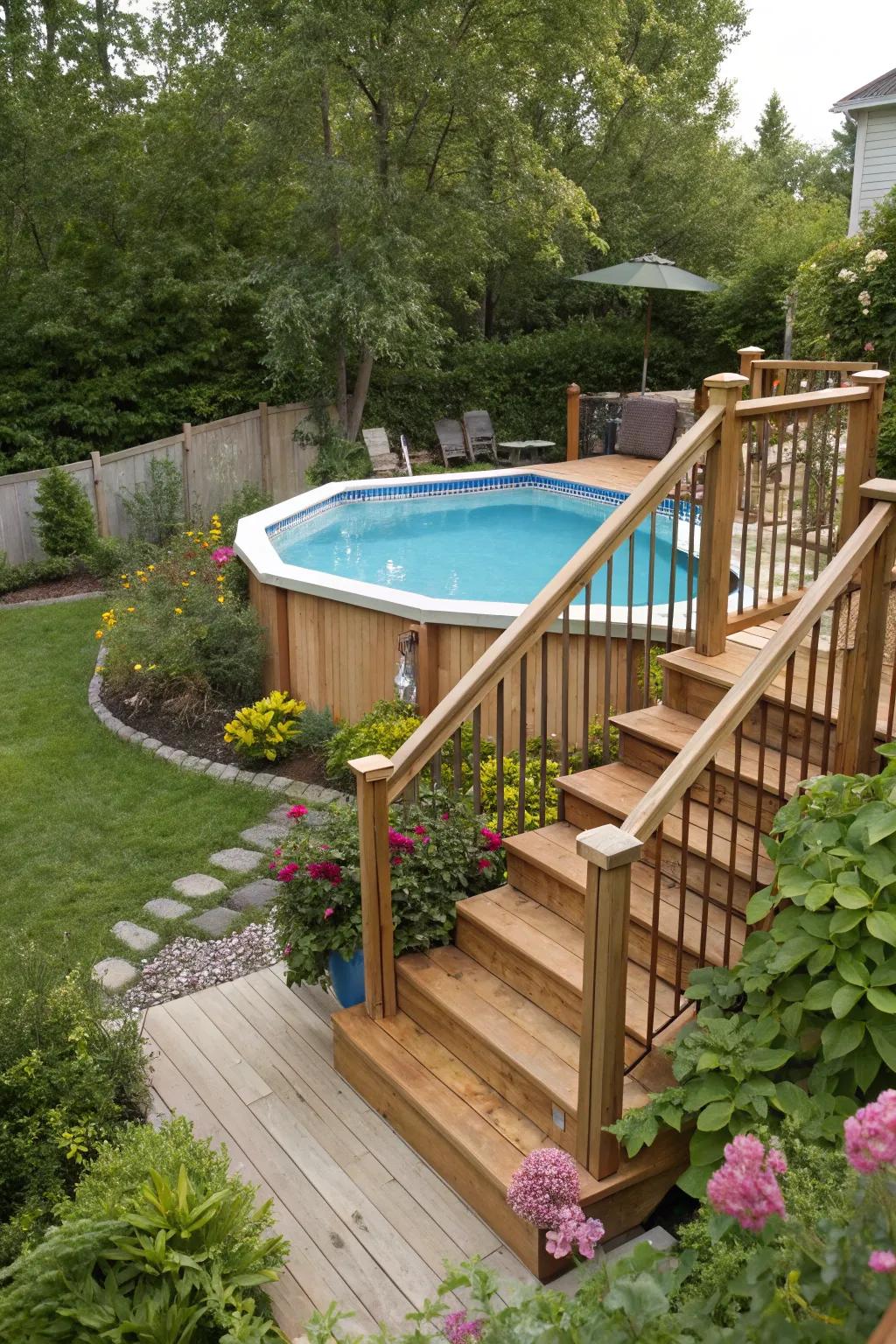 Steps and stairs infuse sophistication and practicality into your pool space.