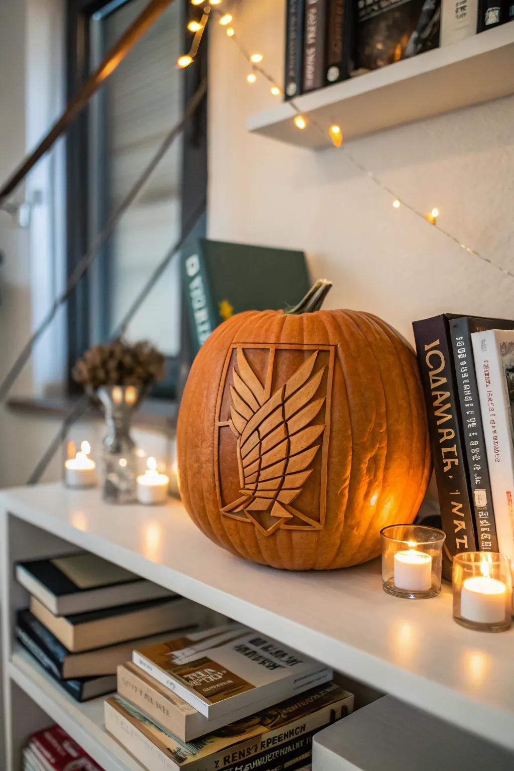Personalize your seasonal display with carvings of iconic insignias.