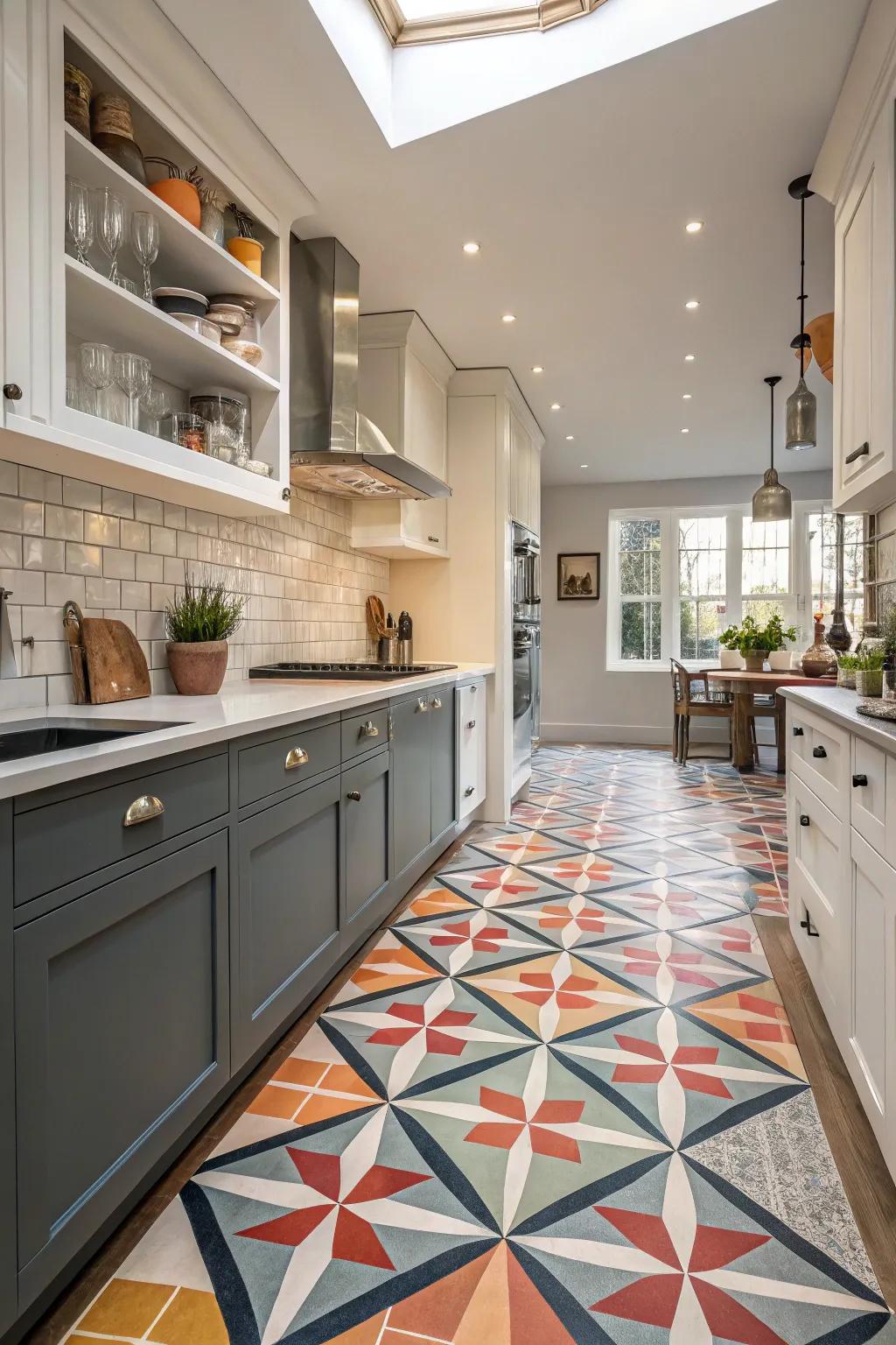 Peel-and-stick vinyl flooring provides a fast and easy style boost with very little effort.