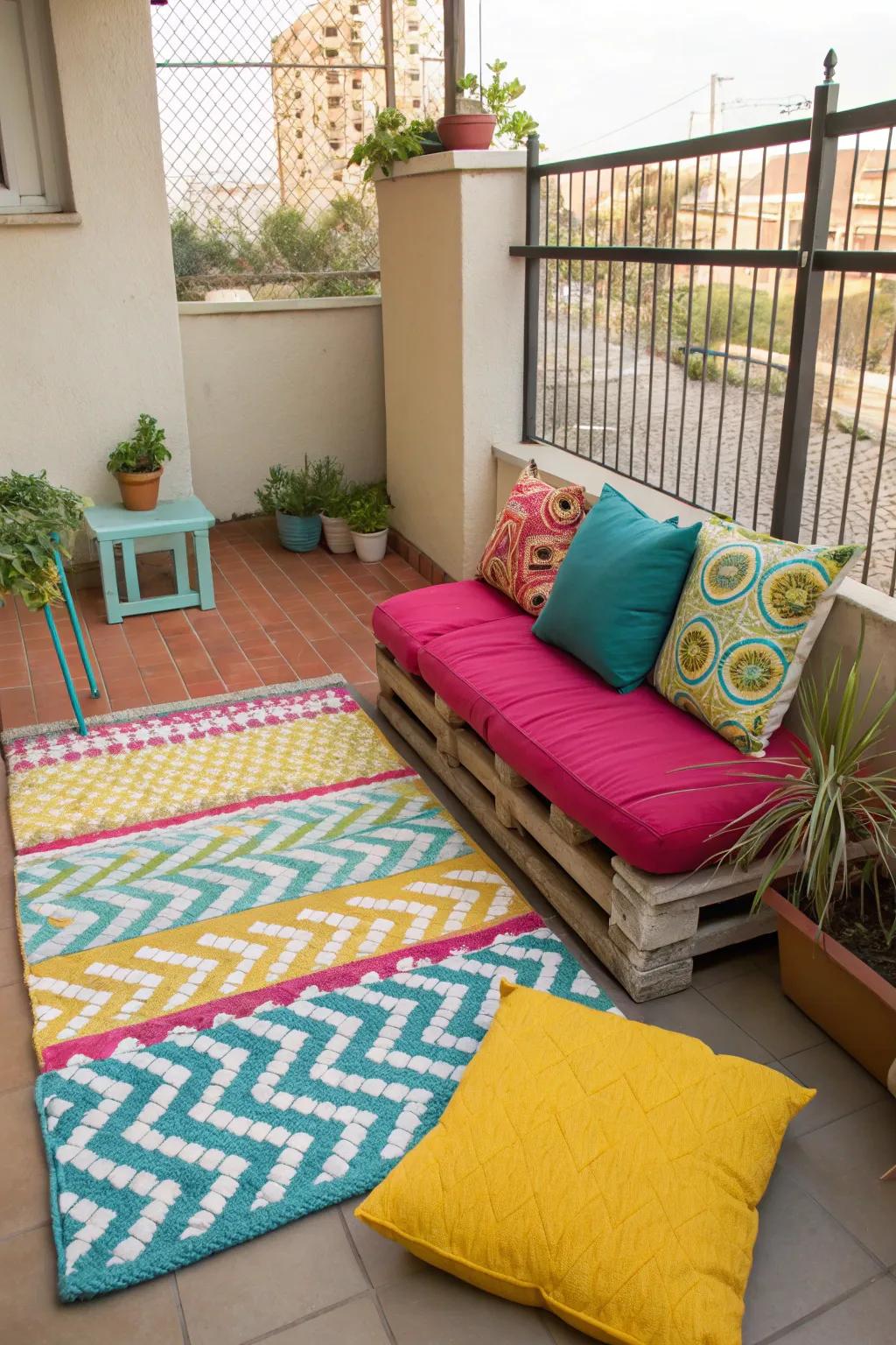 Outdoor textiles provide comfort and inject color into your patio.