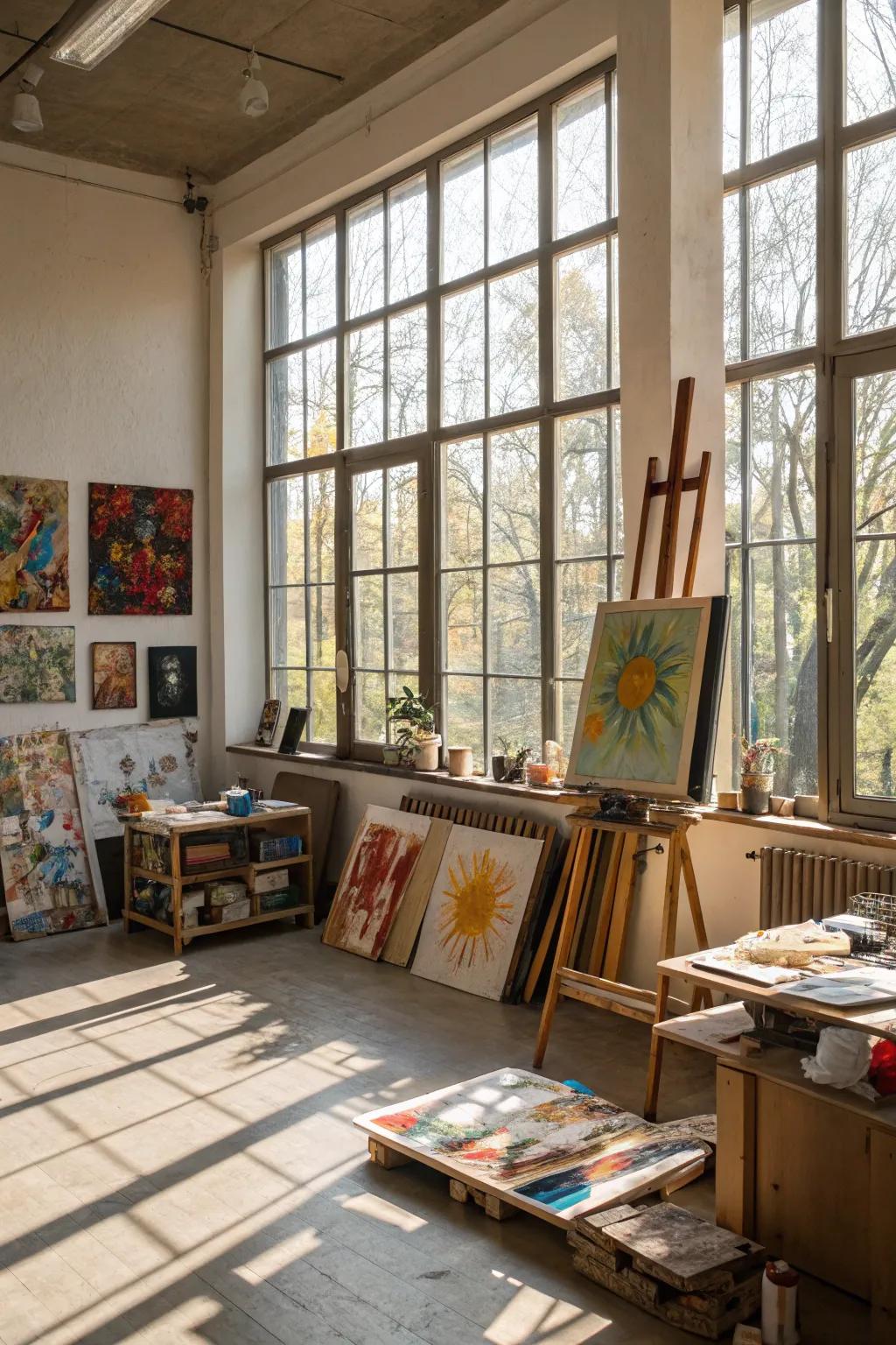 Welcome the sunlight in for a naturally inspiring art space.