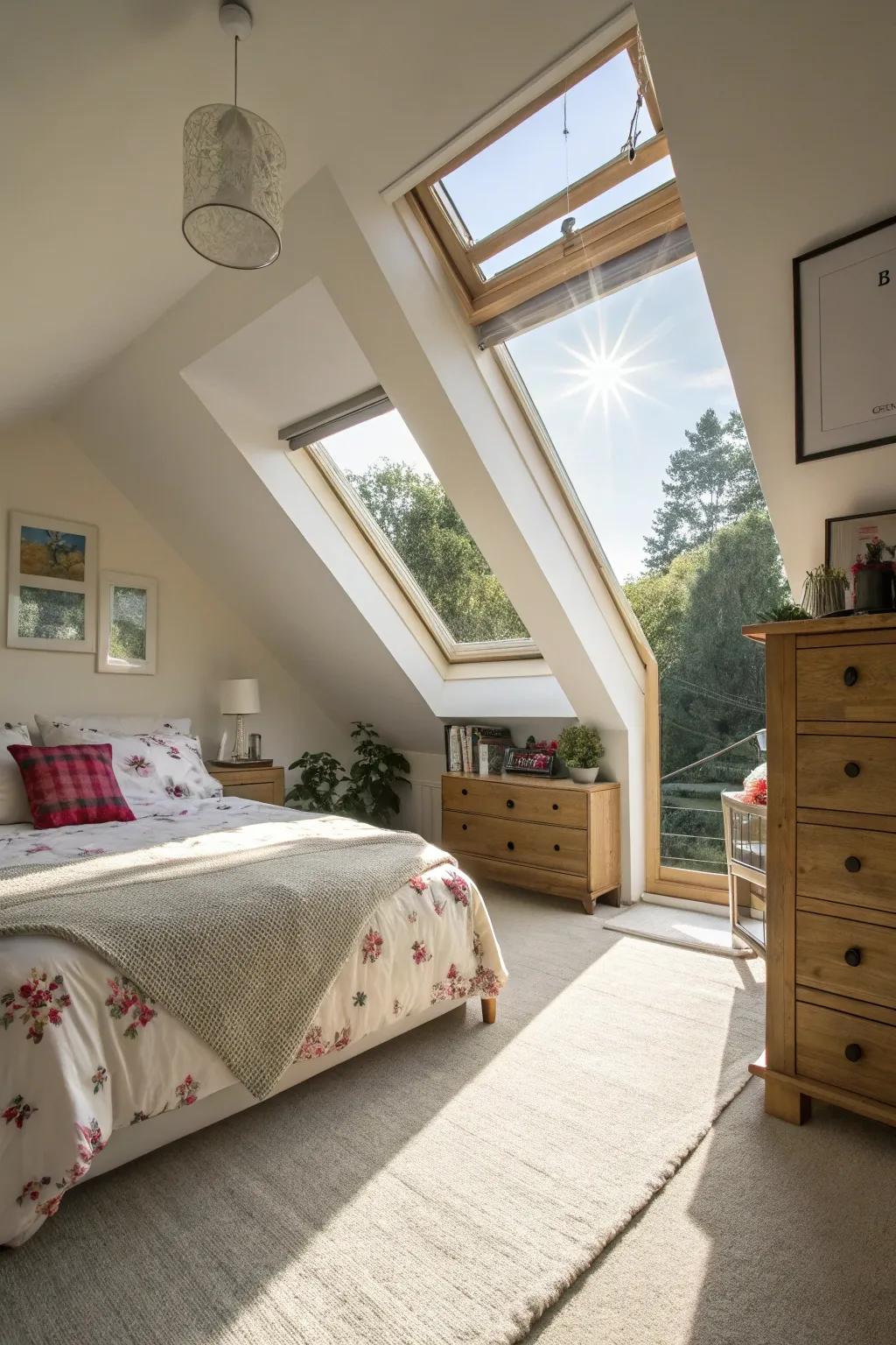 Natural light transforms your attic into a bright retreat.