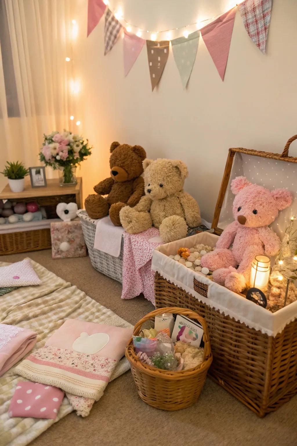 Charming Teddy Bear Retreat - An Adorable and Cozy Spot for Photos