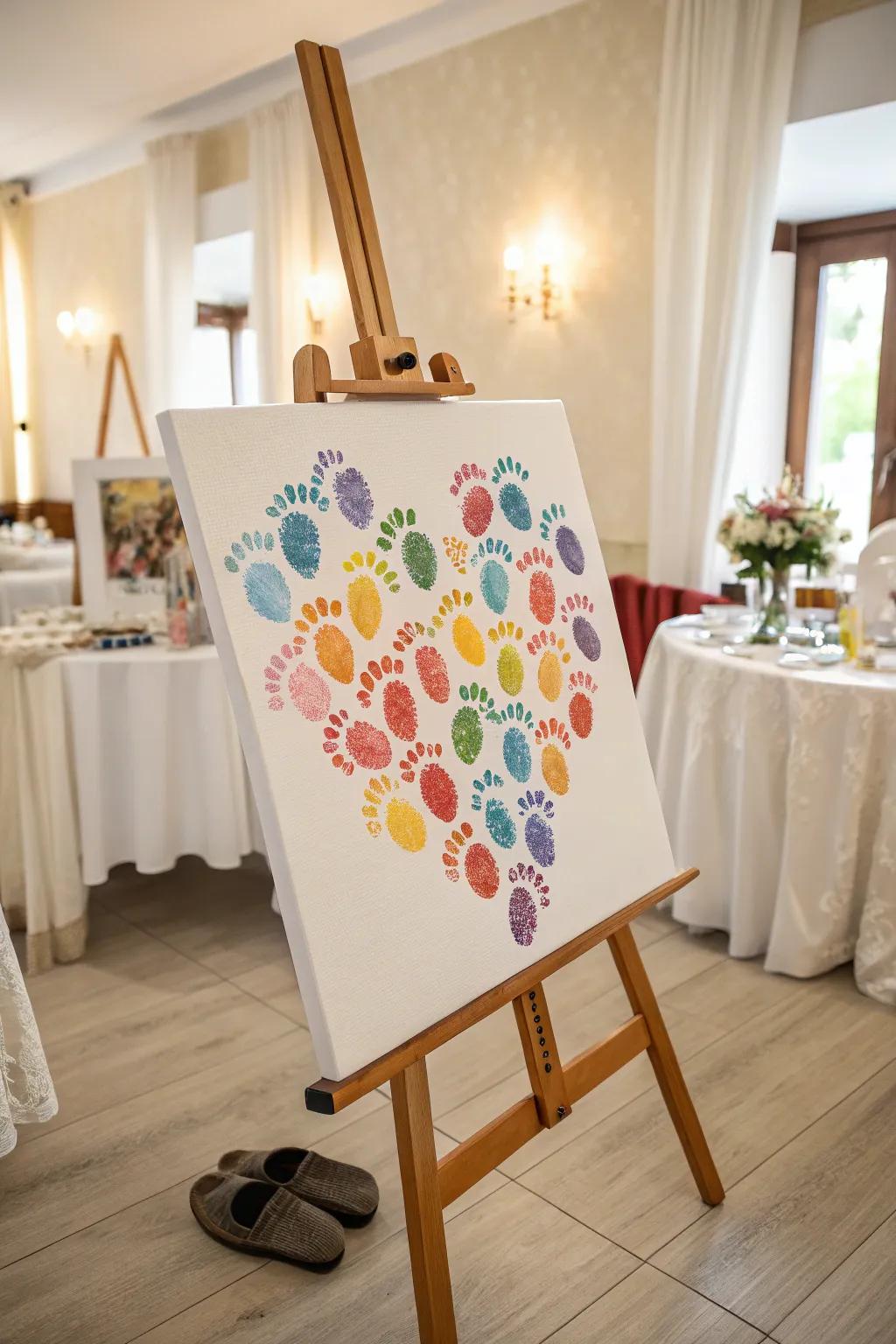 A heartfelt footprint heart to melt any grandma's heart.