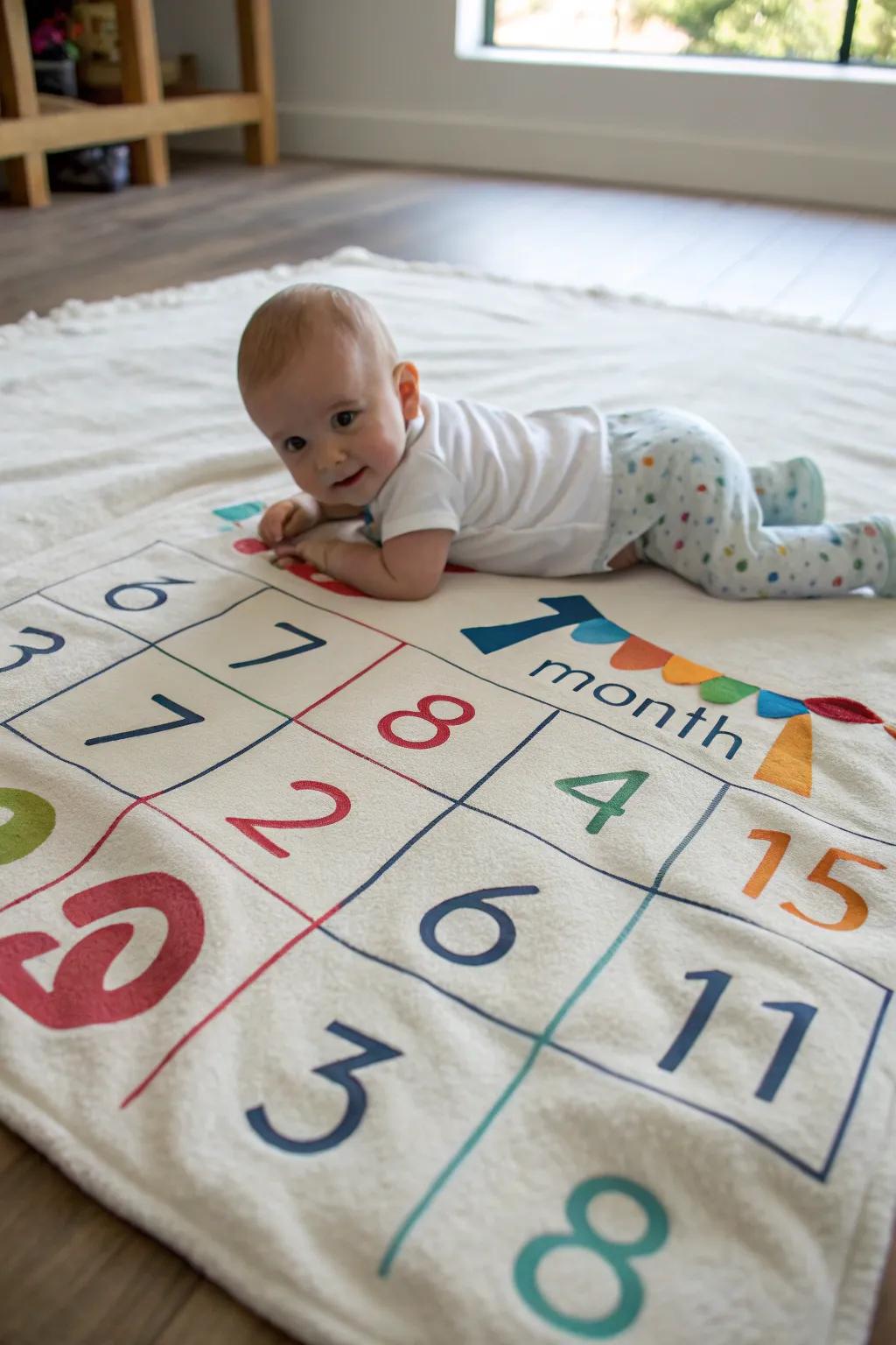 Milestone blankets deliver a straightforward method to record monthly development.