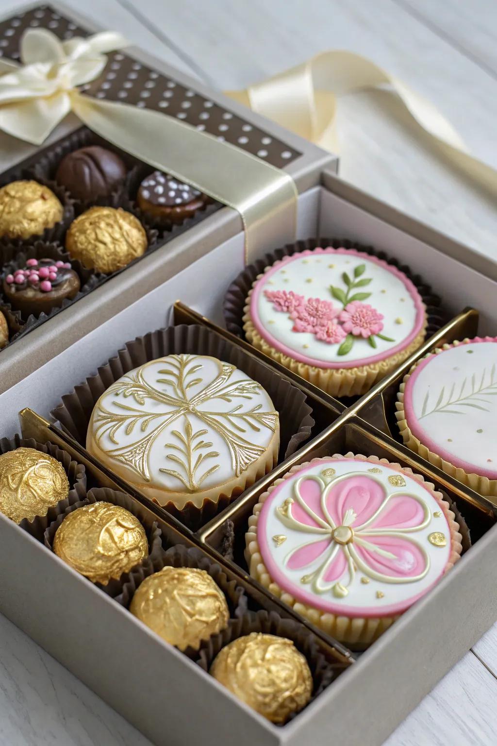 Edible delights, like artisan biscuits, offer a sweet and satisfying surprise at baby showers.