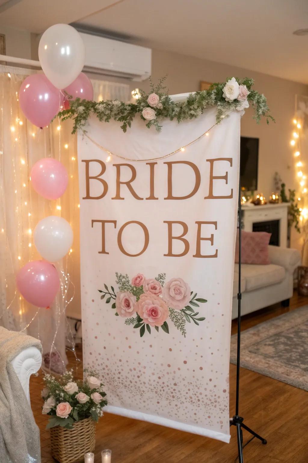 A stylish 'FUTURE MRS' pennant bestows a personal dimension.