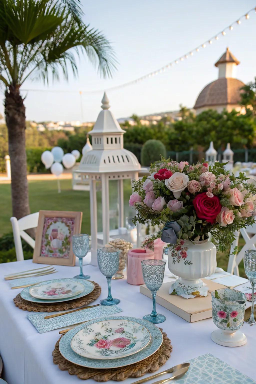 A unified decorative scape enriches the celebratory essence of your occasion.