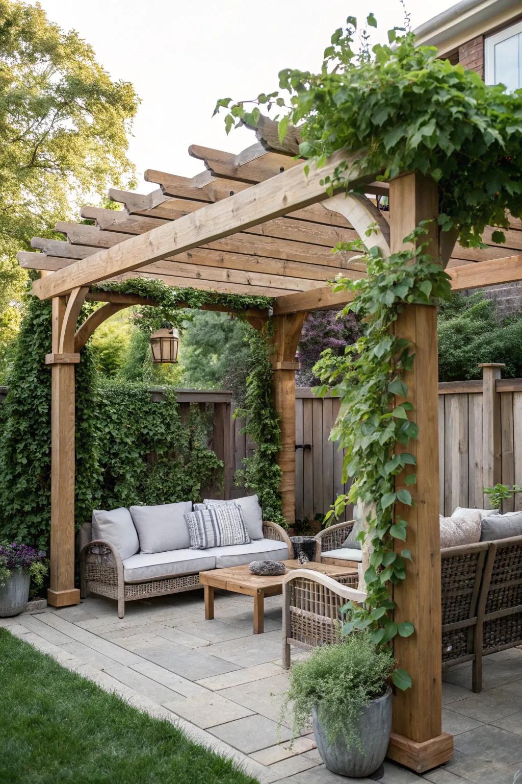 A pergola has the power to morph your patio into a haven of shaded tranquility.