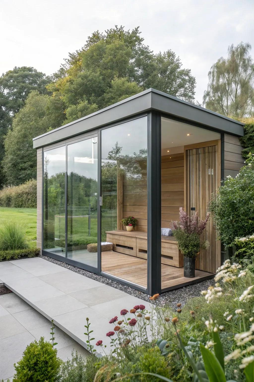 A current glass hideaway providing expansive vistas.