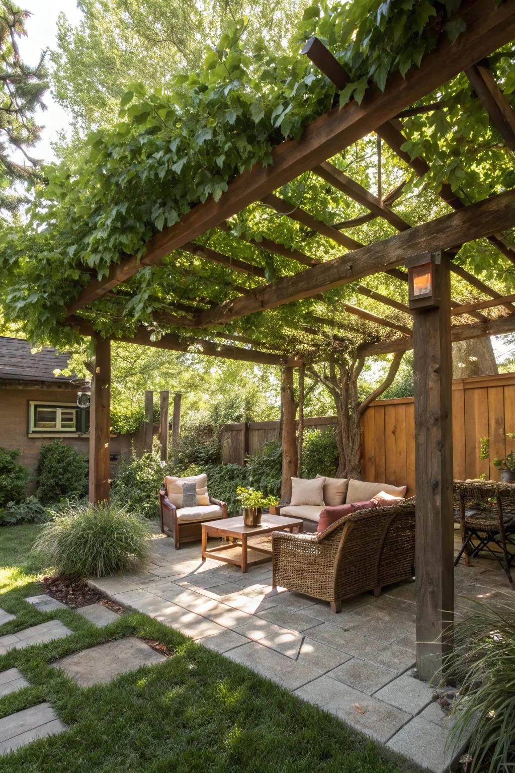 An arbor introduces sophistication and shade to your open-air setting.