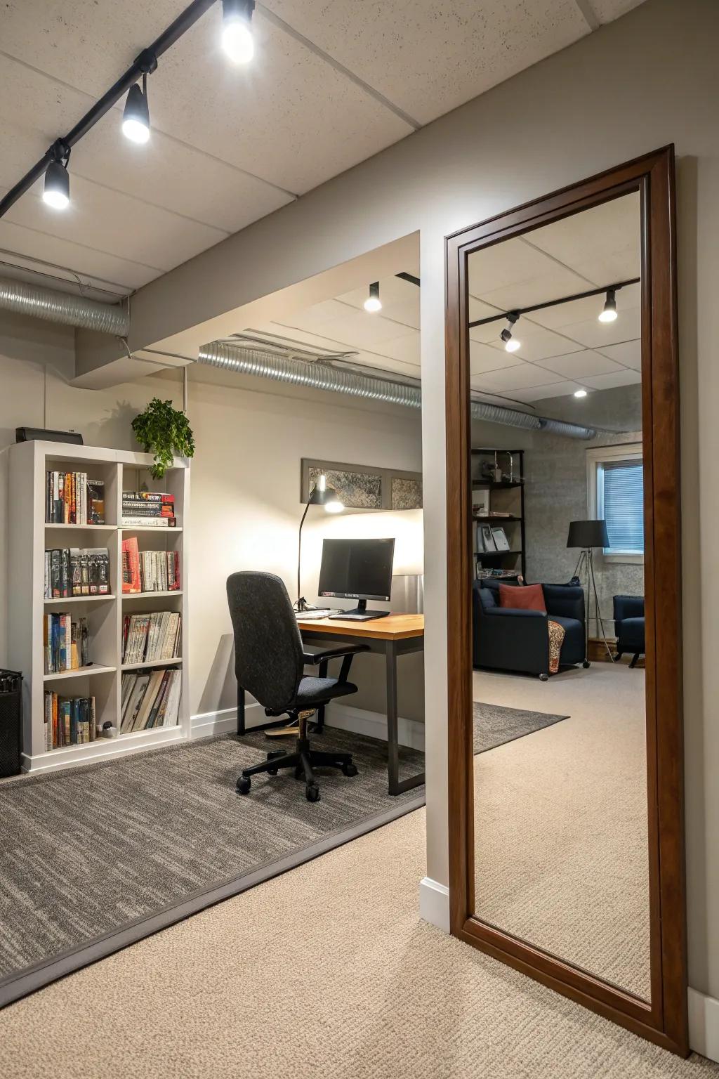 Mirrors can make any area appear larger and more radiant.