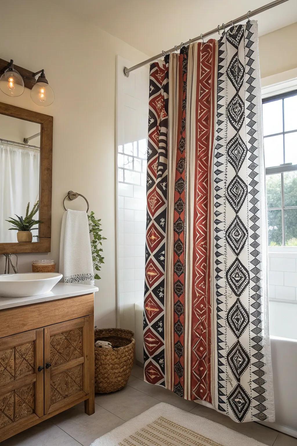 Audacious patterned coverings convert your restroom into an artistic declaration.