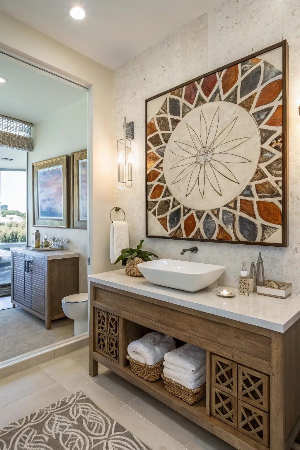 Infuse character with striking wall art and sophisticated mirrors.