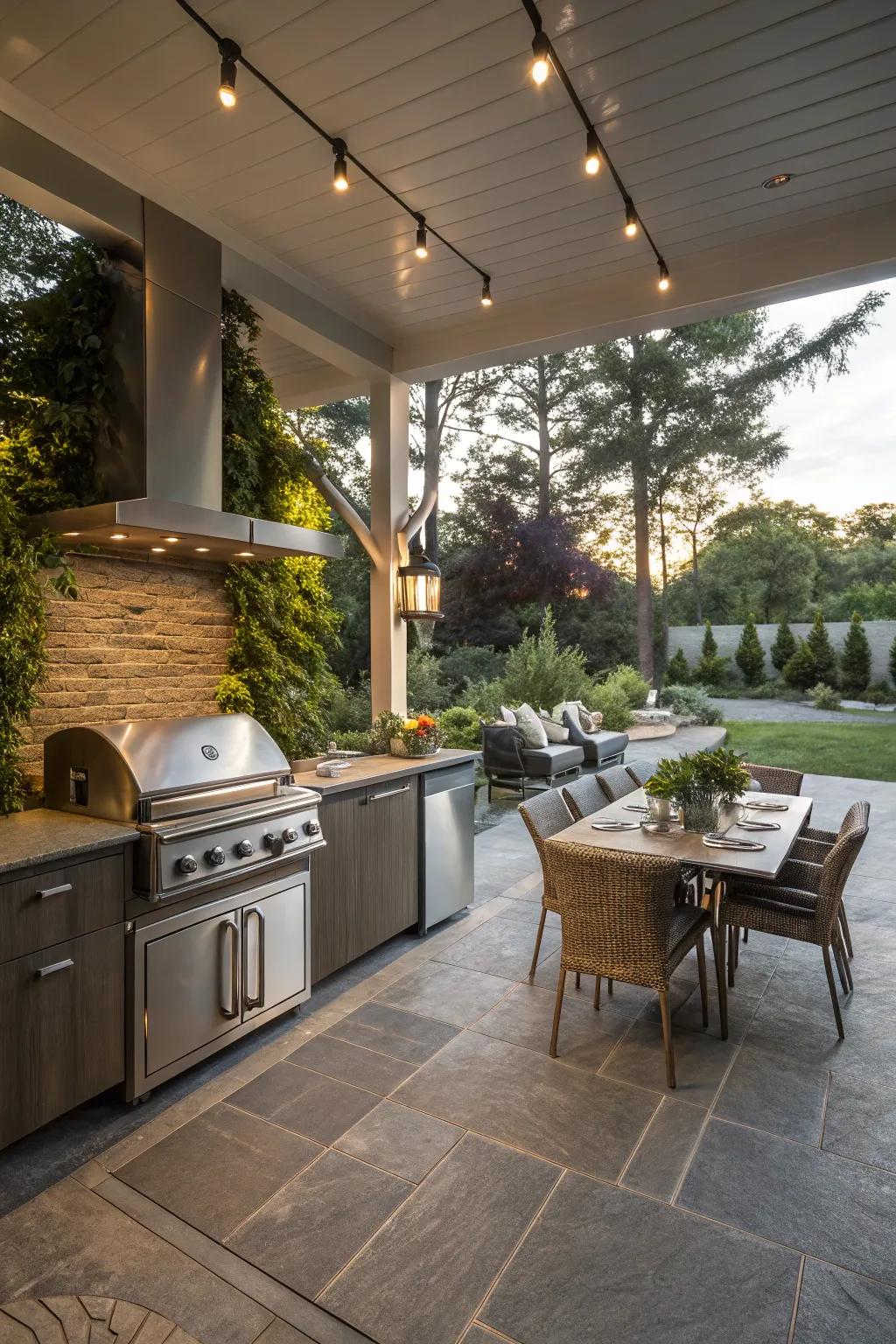 An outdoor kitchen brings convenience and style to your BBQ patio.
