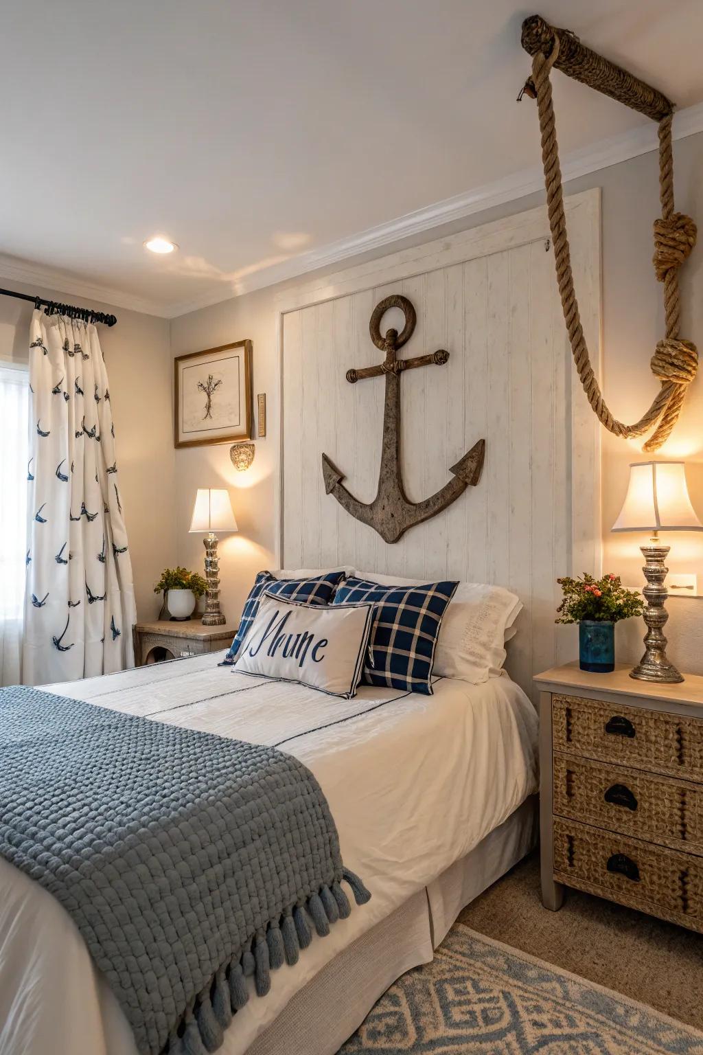 Maritime decor introduces a fun twist to your beach-inspired bedroom.