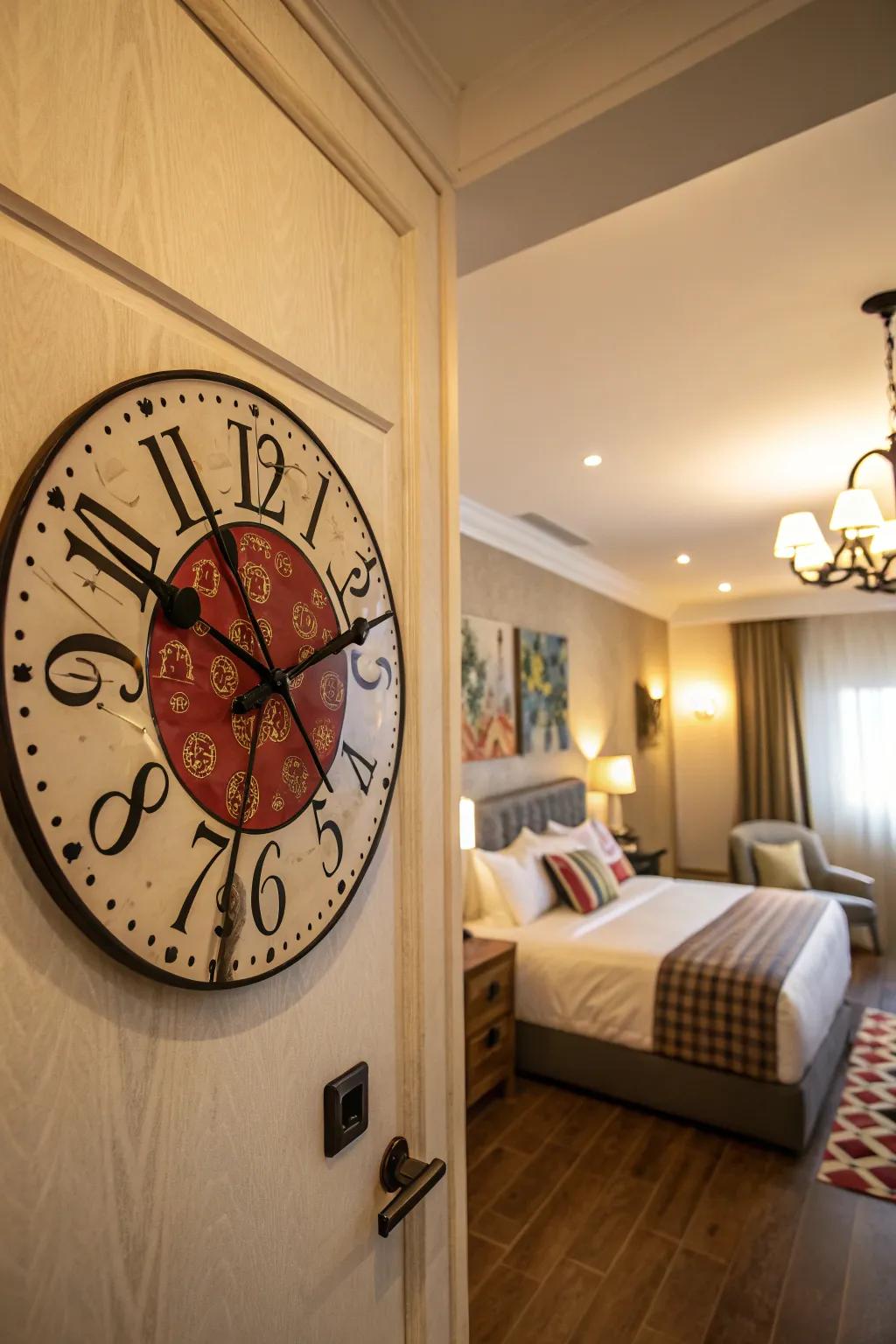 Merge functionality with artistry through an artistic wall clock.