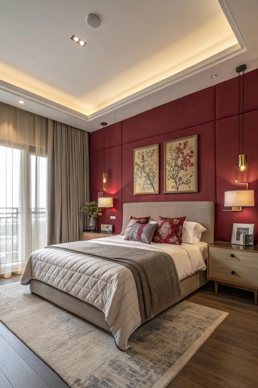 An accent wall can act as a captivating centerpiece in your bedroom.