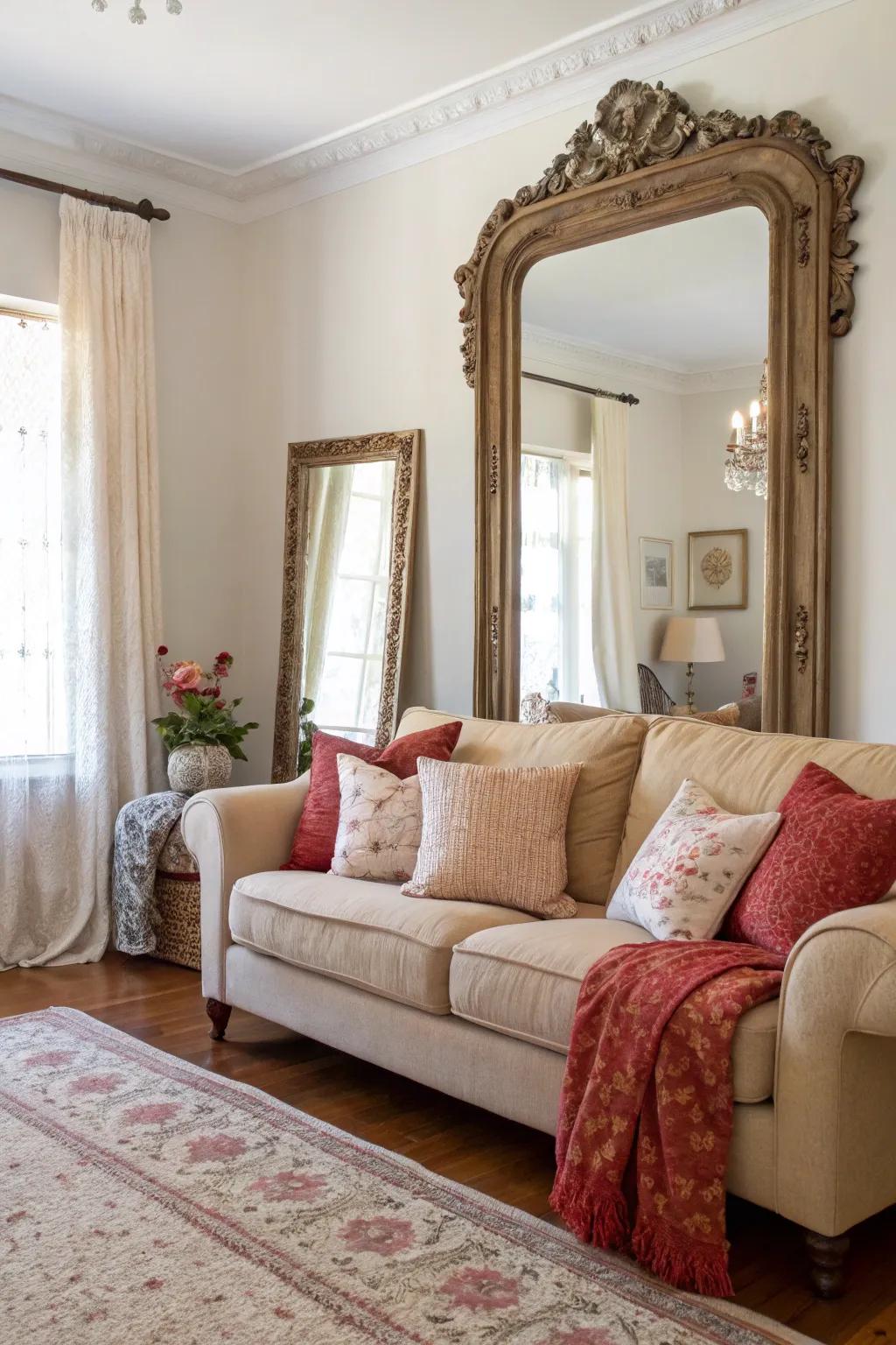 Mirrors hold the capability to evoke a sense of greater space and heightened allure.