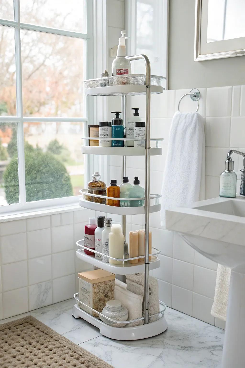 Step up your organizational prowess with a multi-level shower buddy.