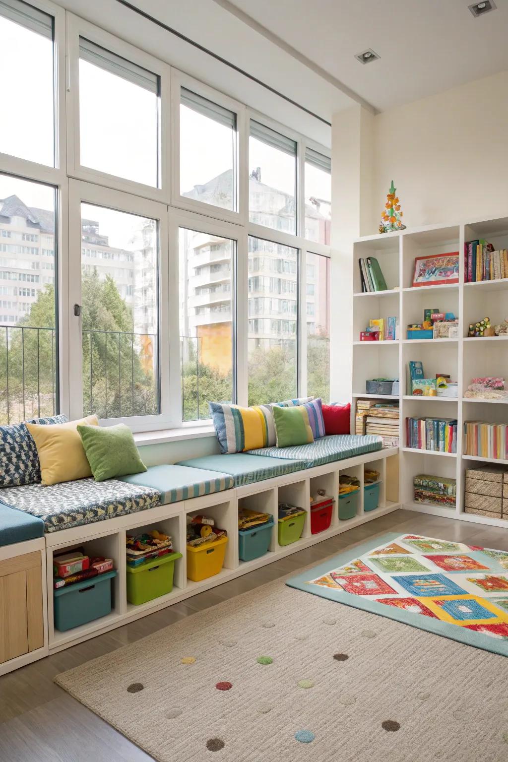 Adaptable furniture that fits various activities in your playroom.