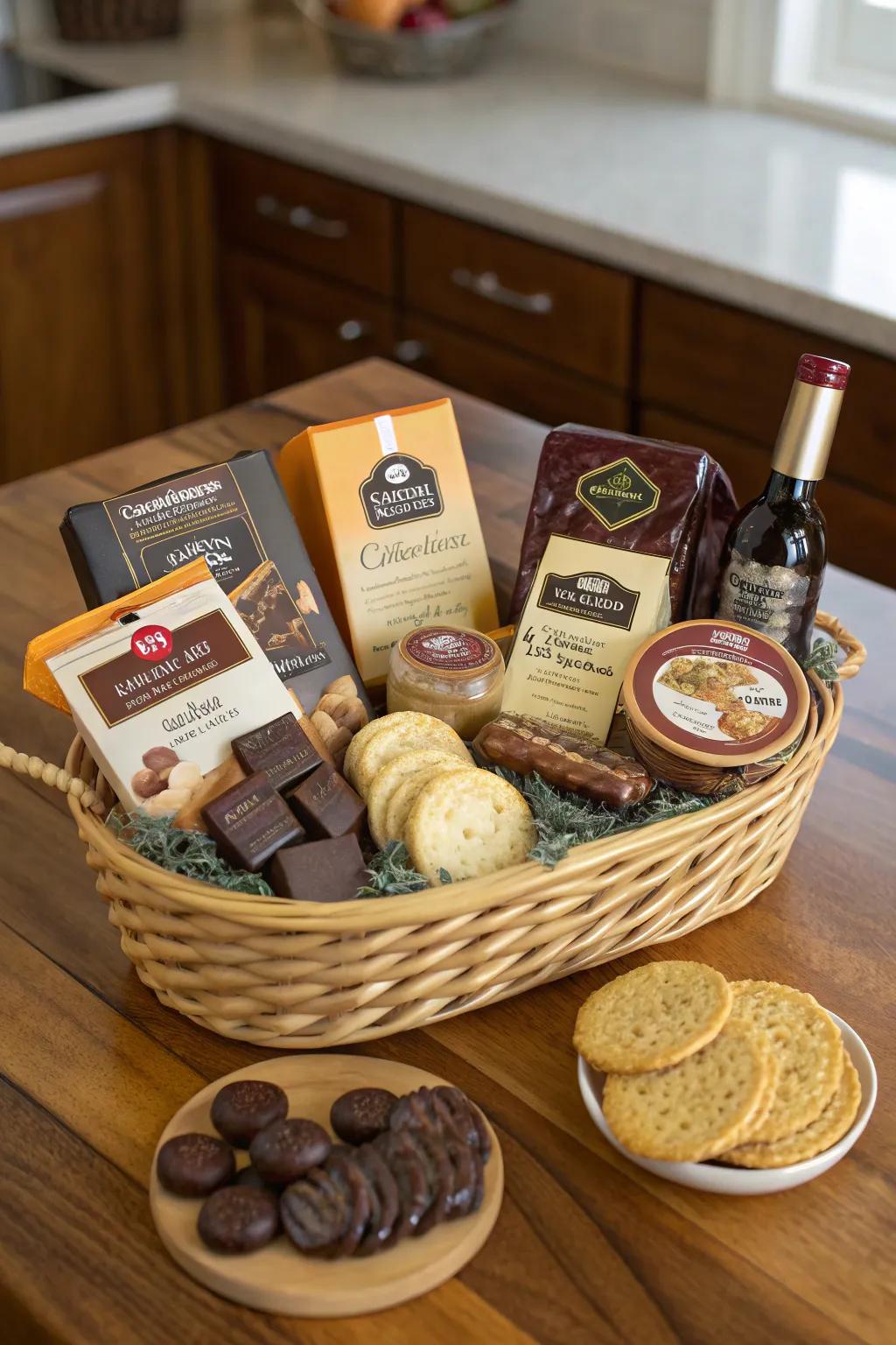 Savor a sophisticated moment with this appetizing basket.