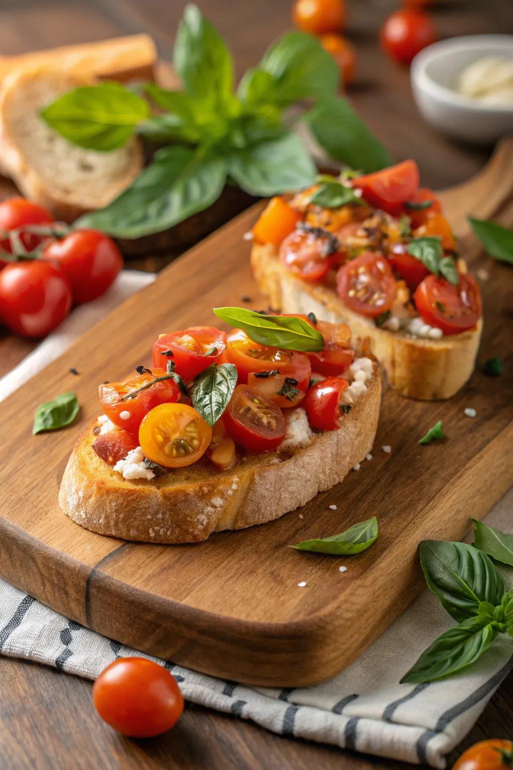 Bright and flavorful bruschetta bites, a timeless classic.