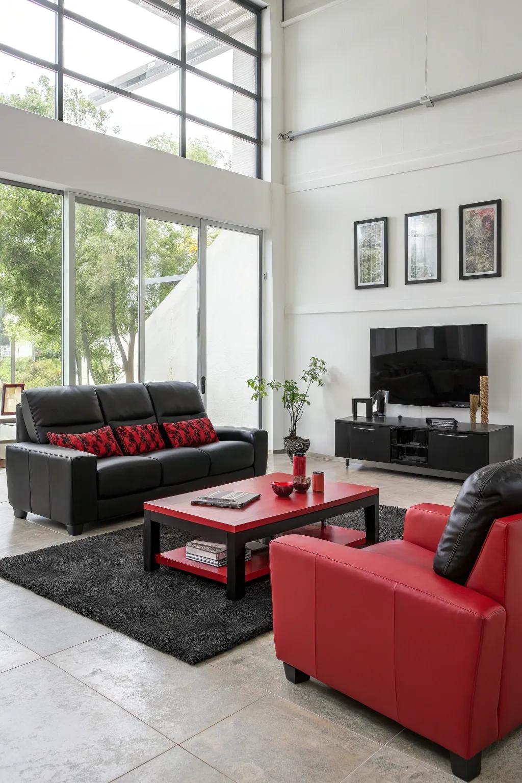 Sleek furniture introduces a modern vibe.