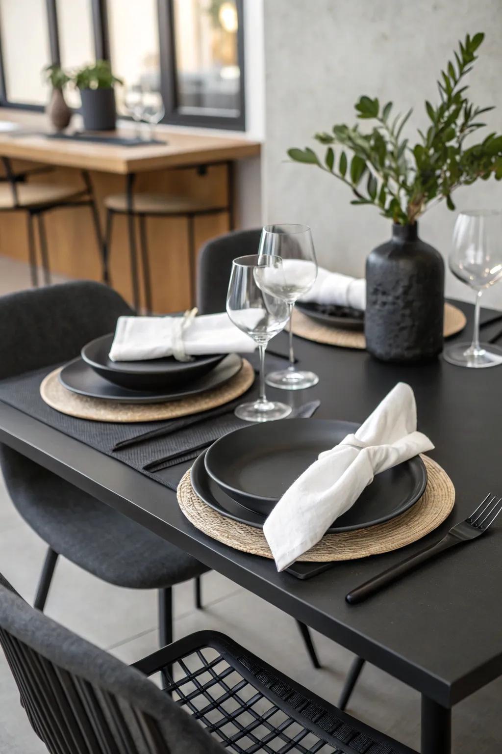 Simple elegance featuring black and white.