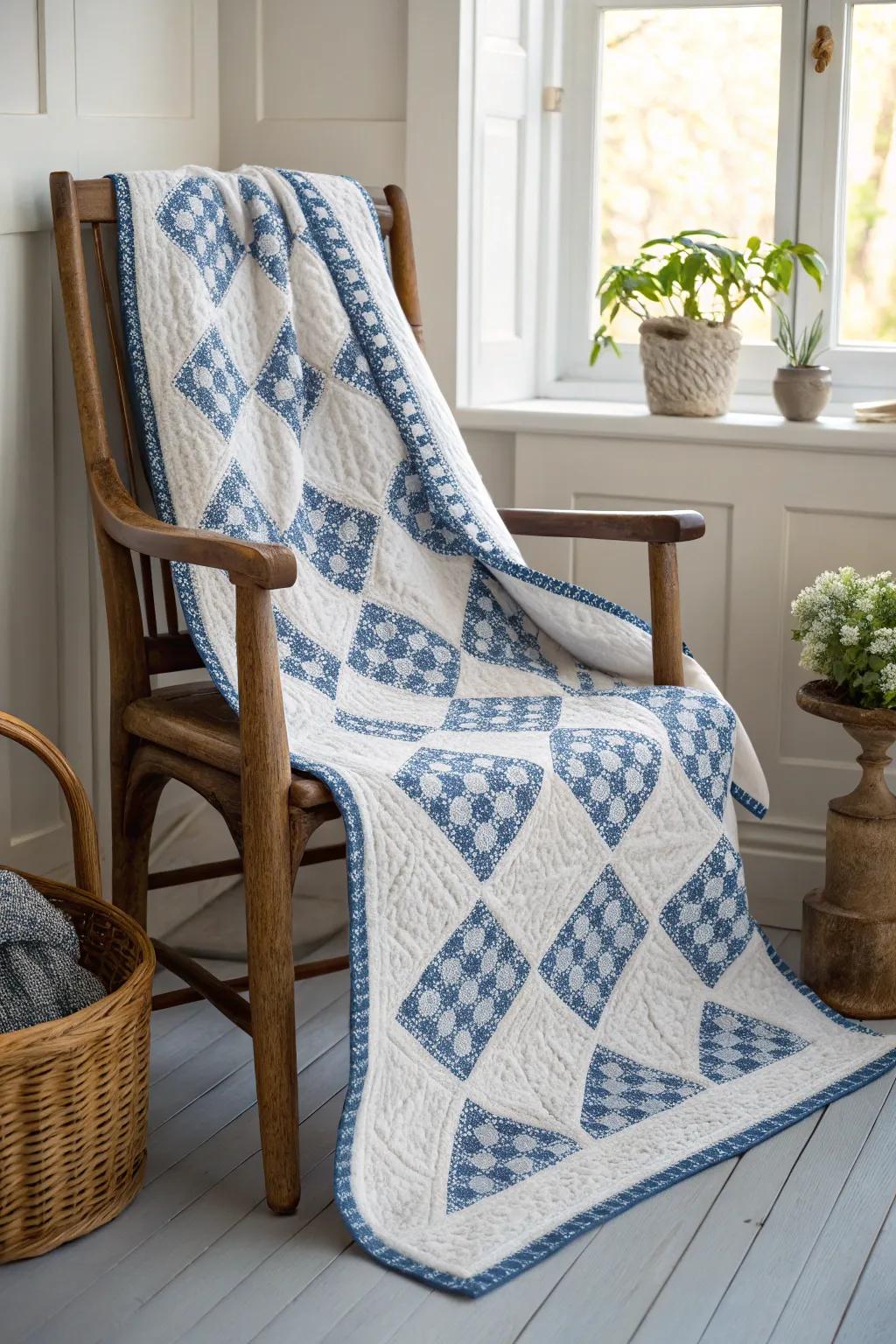 Delve into the lasting beauty of the Shamrock Link quilt, where refinement aligns with ease.